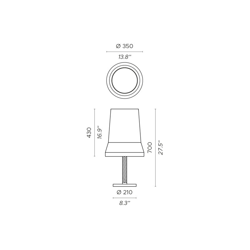 Audrey Table Lamp, 27.5" H x 13.8" W x 13.8" D