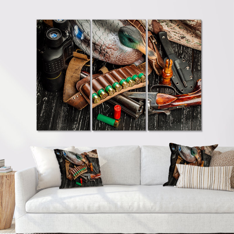 Hunting Equipment - Hunting & Fishing Wall Art Living Room Set, 32" H x 48" W