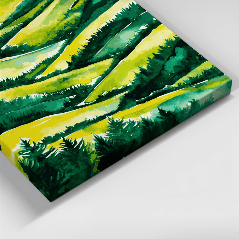Aquarelle, paysage, 88, art mural sur toile verte, H 8 po x l 10 po