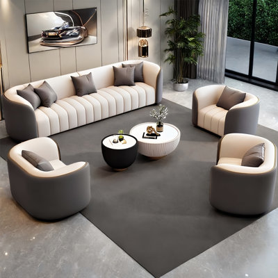 5-Piece Faux Leather Sectional