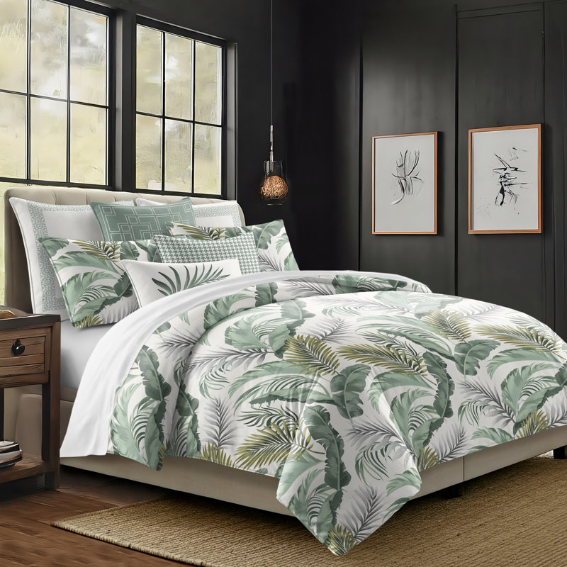 Frondosa  Seagrass Cotton Coverlet Set  8 Piece, Twin Coverlet + 7 Additional Pieces