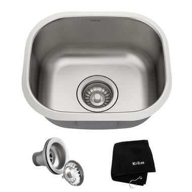 ZUHNE Modena 30-Inch ADA Undermount Kitchen Sink with Accessories, 16 Gauge  (5.5 Shallow Single Bowl for 33” Cabinet)