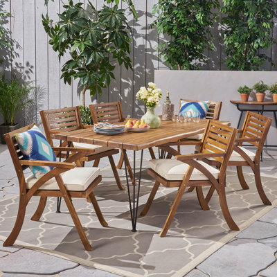 Martinez Patio 7 Piece Dining Set with Cushions by Bayou Breeze