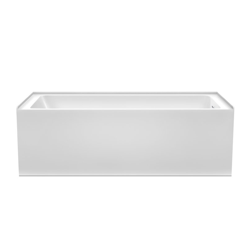 Grayley 66'' x 30'' Soaking Acrylic Bathtub, Right, White