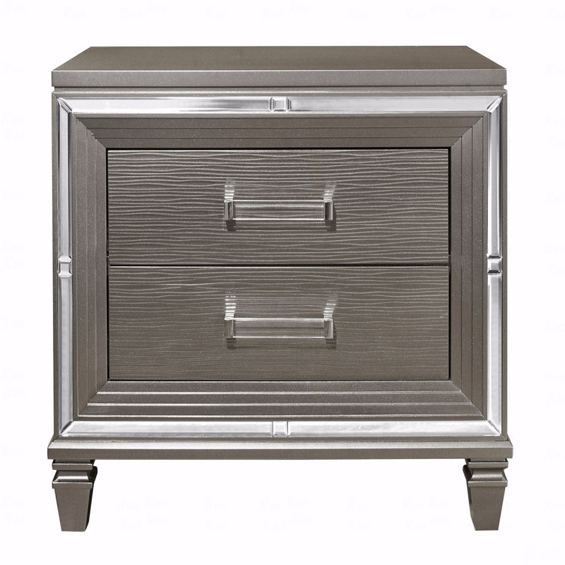 Meuble en bois élégant avec tiroirs en queue d'aronde et miroir, Grey