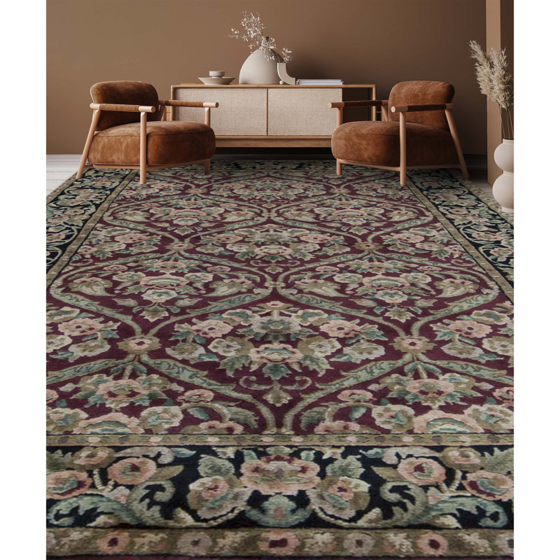 Hand-Knotted High-Quality Red Area Rug