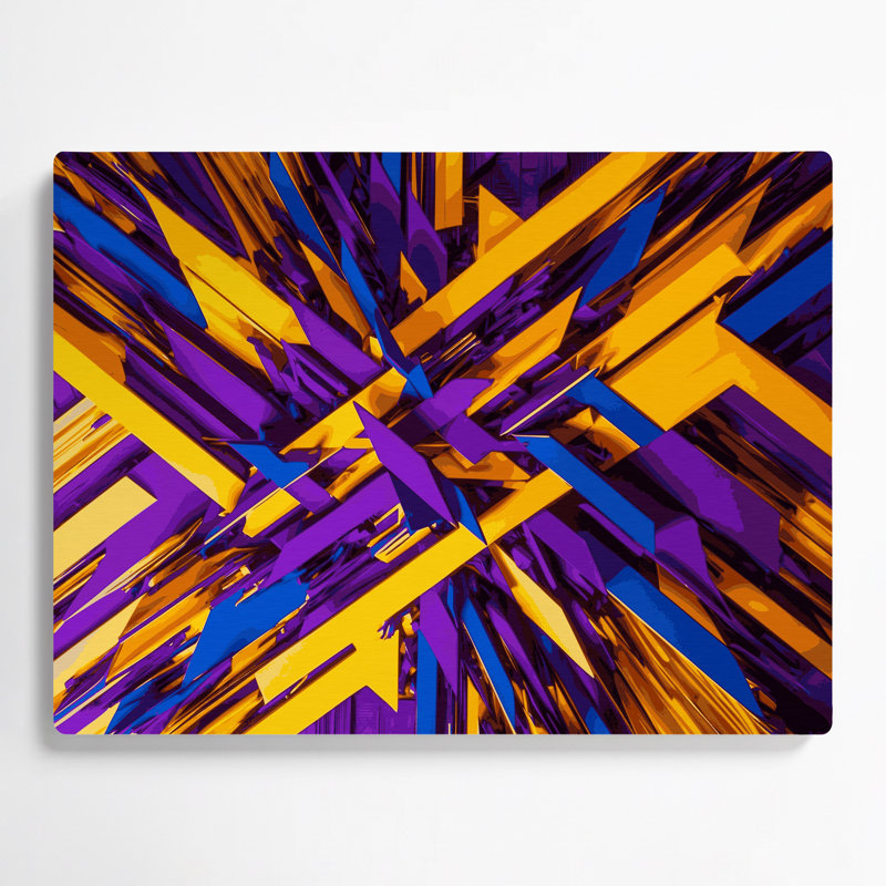 «Geometric Abstraction 20», art mural en métal mauve, H 12 po x l 18 po