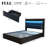 Upholstered Wingback Storage Bed Frame, Led Lights Headboard&4 Storage Drawers-1405445619-1405445618
