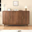 Buffet avec rangement, buffet sculpté à 4 portes, armoire d'appoint multifonctionnelle avec panneau à couches réglables pour le salon, le vestibule, le couloir, le bureau, la cuisine et la salle à manger