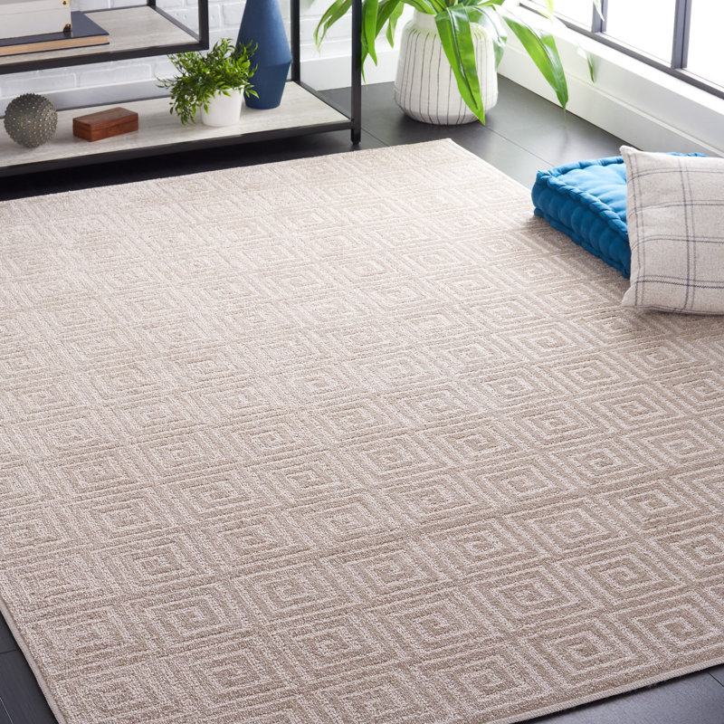 Motif et tapis uni 412 beige, Rectangle 5 pi 3 po x 7 pi 6 po