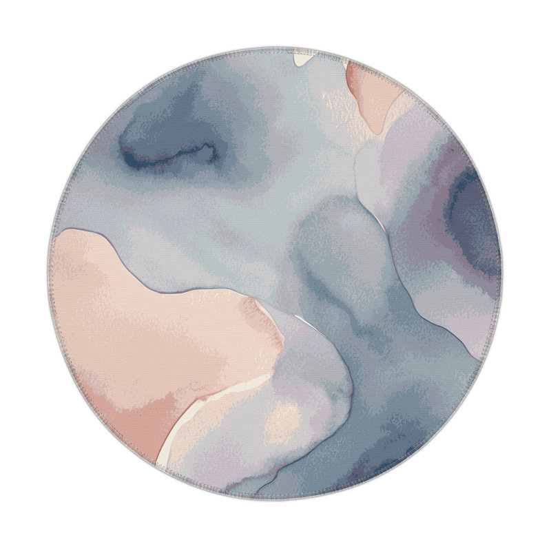 Opal Waves Indoor And Outdoor Area Rug, Round 5'