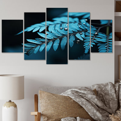 Ferns Turquoise Whimsy II Plants & Flowers Wall Decor on Metal