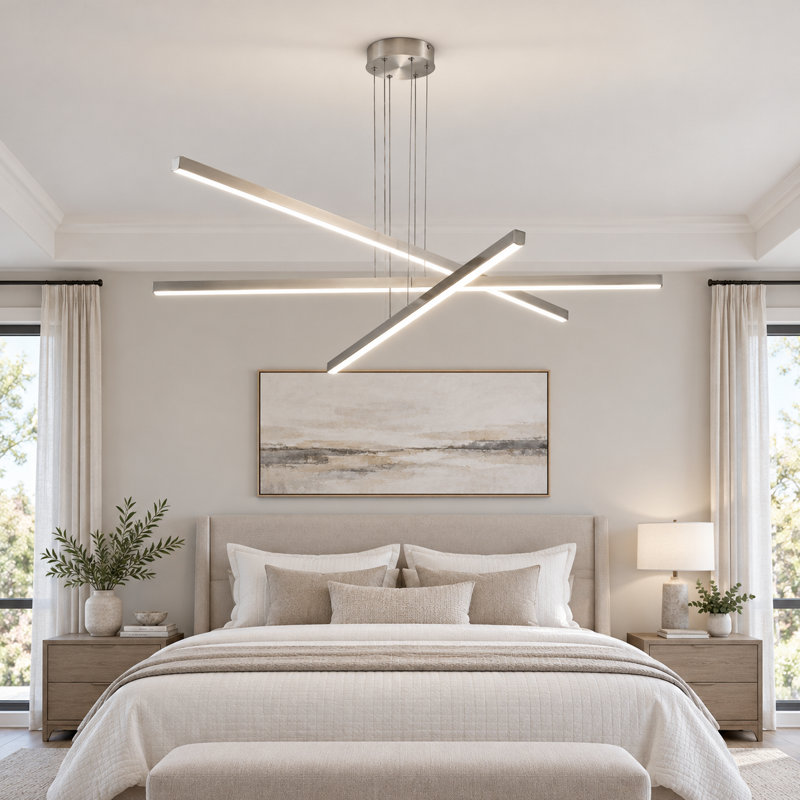 Luminaire suspendu en cristal à 6 lumières à DEL