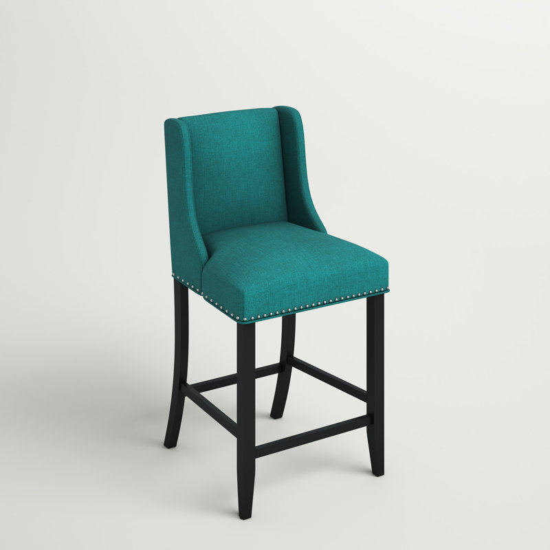 Tabouret de bar Modway Baron, Tissage bleu sarcelle, Tabouret de comptoir (assise à une hauteur de 26,, 1