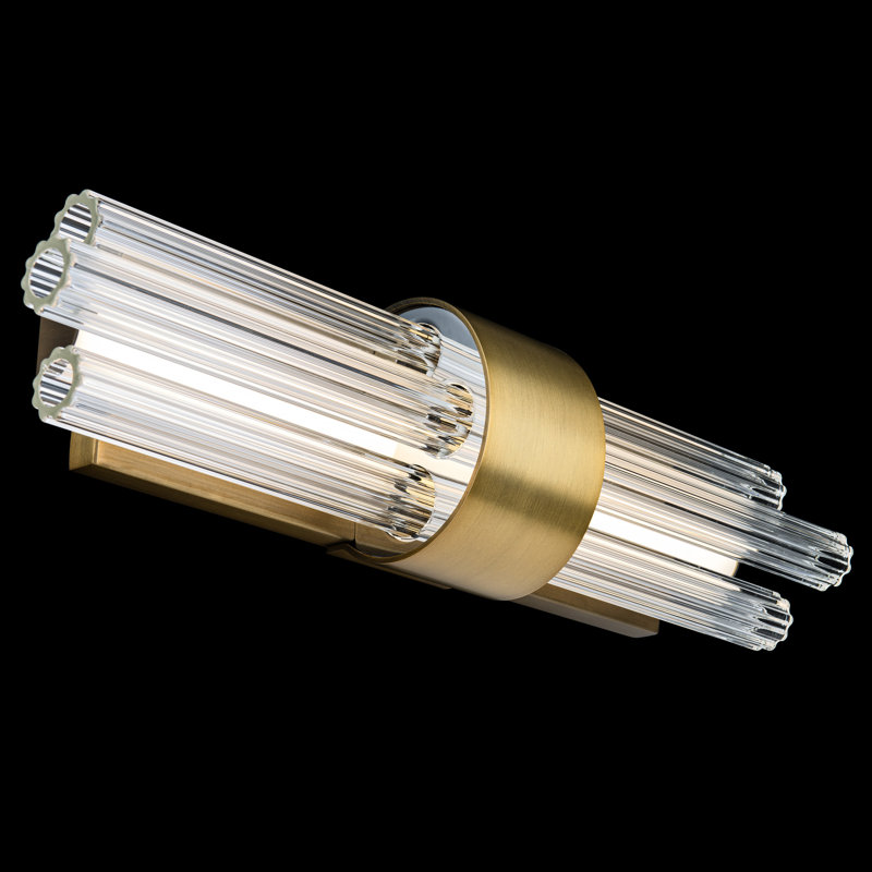 Luzerne 2 - Light Dimmable LED Aged Brass Vanity Light, 18" Height, Aged Brass