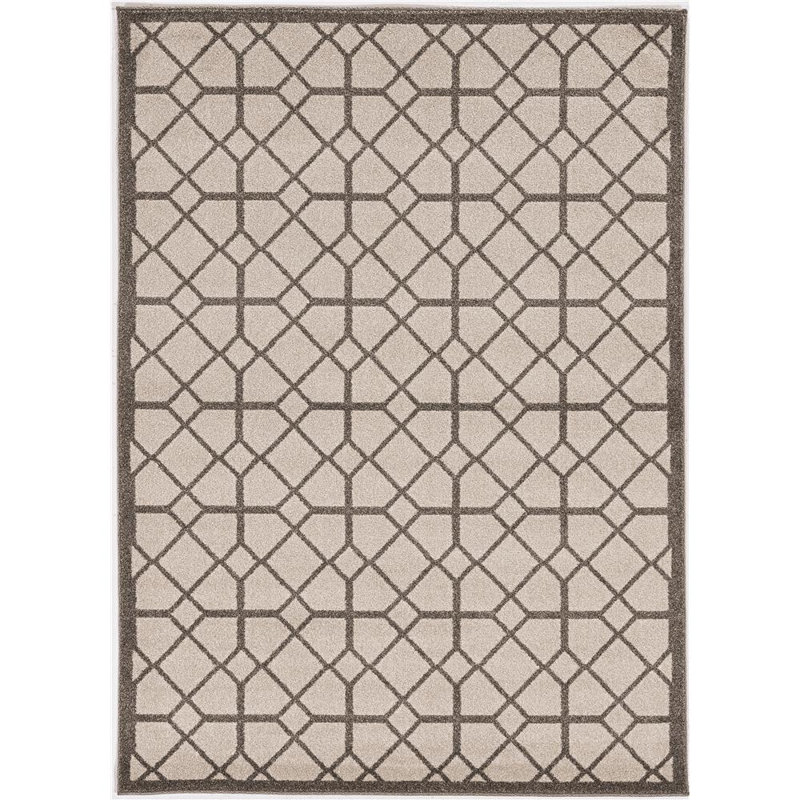 Tapis en polypropylène ivoire ou gris 3 pi x 5 pi