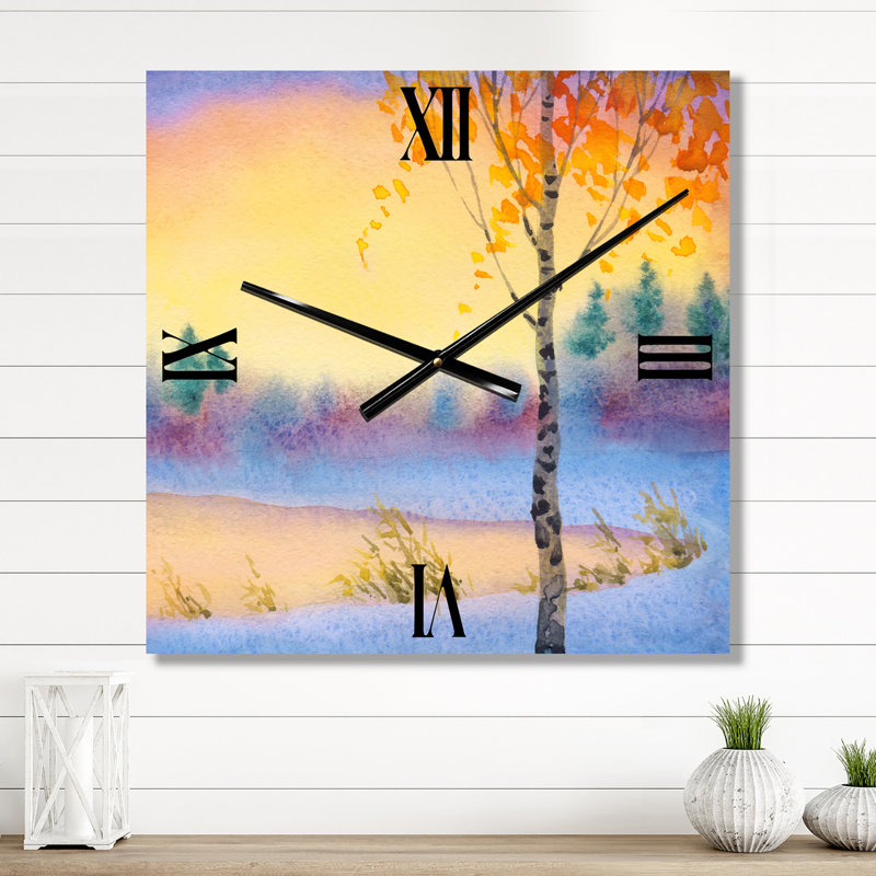Horloge murale paysage d'hiver, Grand