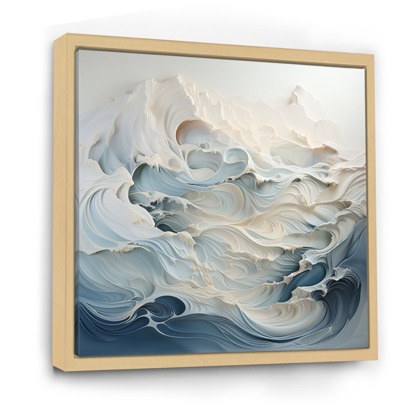 Vagues de sérénité sur toile, Cadre naturel flottant, 16" H x 16" W