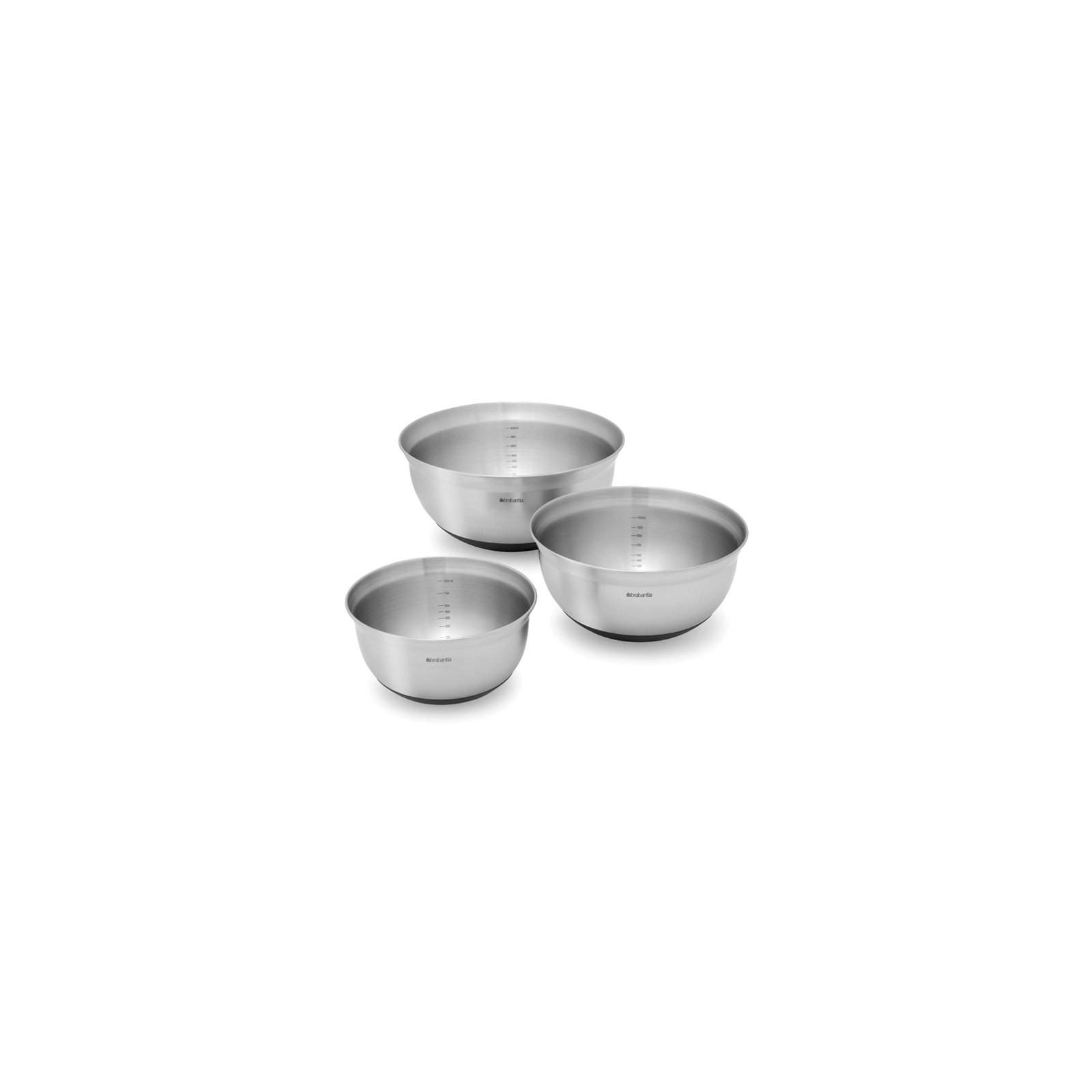 Brabantia Profile Stainless Steel 3 Piece Nested Mixing Bowl Set