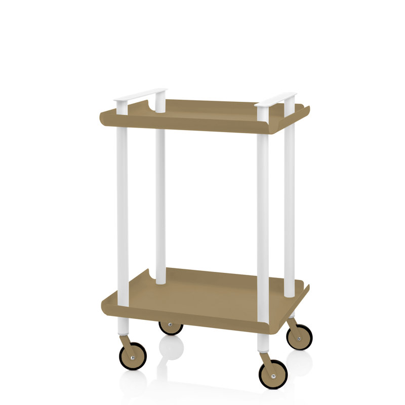 Zeigler Serving Cart, White, Brown