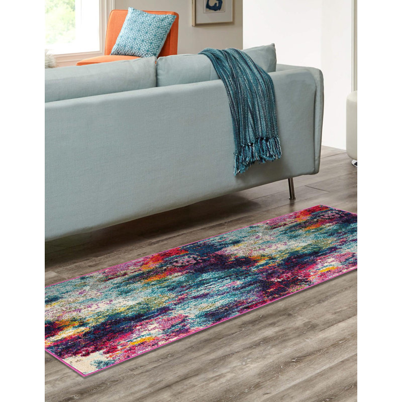Tapis abstrait Hashimoto, Tapis de couloir 2 pi 7 po x 13 pi 1 po