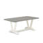 7-Piece Dining Set Consists of a Cement Kitchen Table and 6 Smoke Linen Fabric Upholstered Chairs with Button Tufted Back - Wire Brushed Linen White -1527340588-1610529040-1610529041