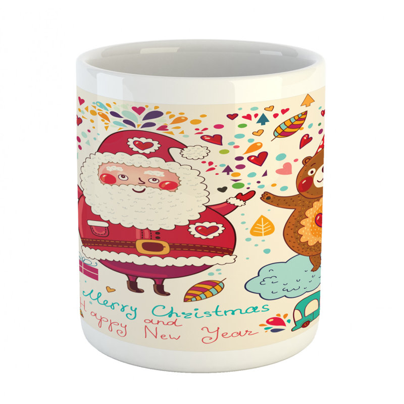 Grande tasse à café père noël et teddy