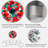 Red and Turquoise Brush Patterns - Patterned Wall Clock-1841334579