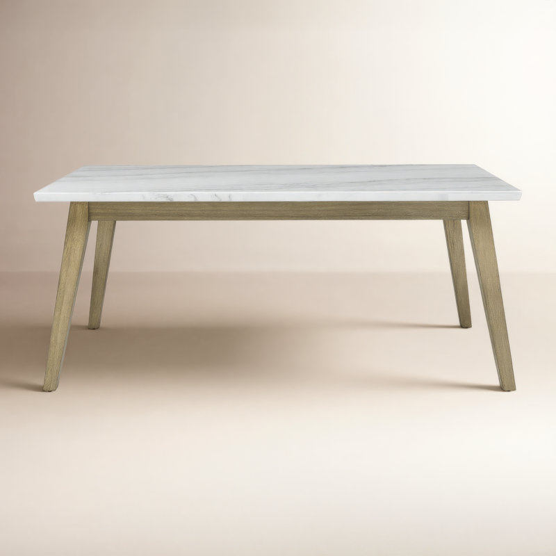 Lucia 72" Genuine Marble Dining Table, Brown