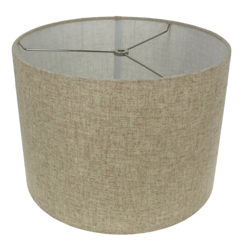 Abat-jour tambour en lin (araignée), H 10 po x l 14 po x P 14 po, Beige