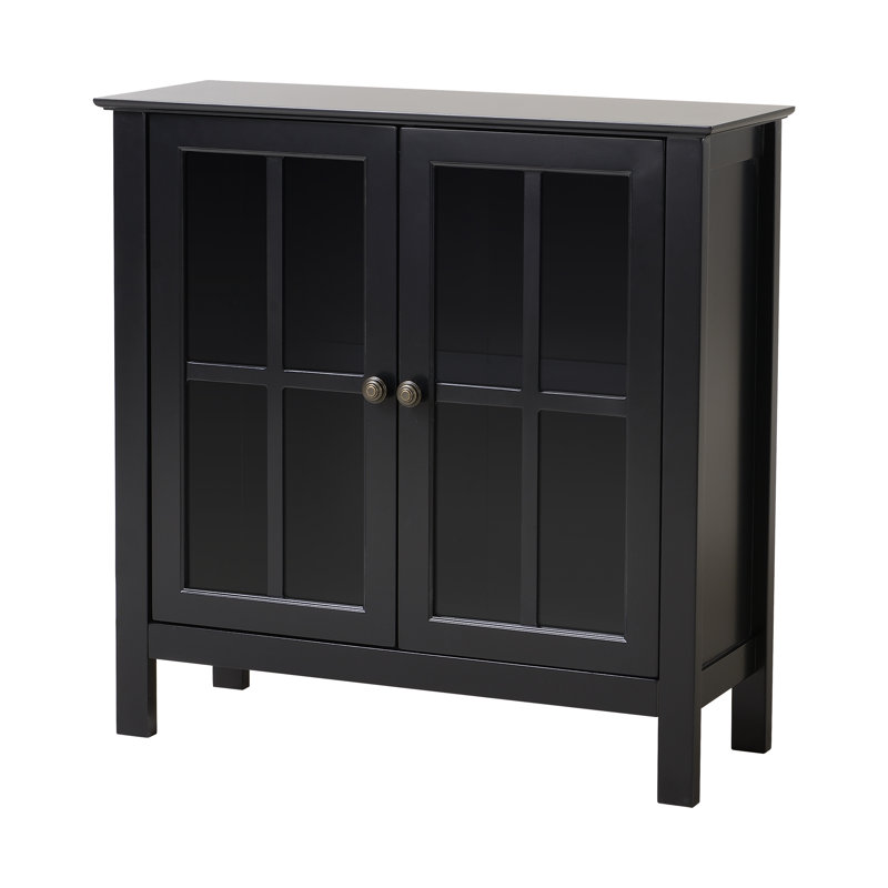 Solid Wood Accent Cabinet, Black