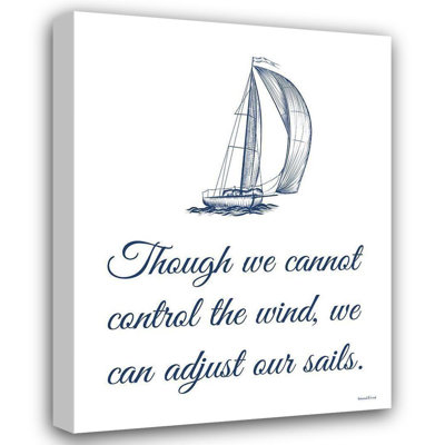 Breakwater Bay Lettered And Lined Gallery Wrapped Canvas Art Titled: Adjust Our Sails