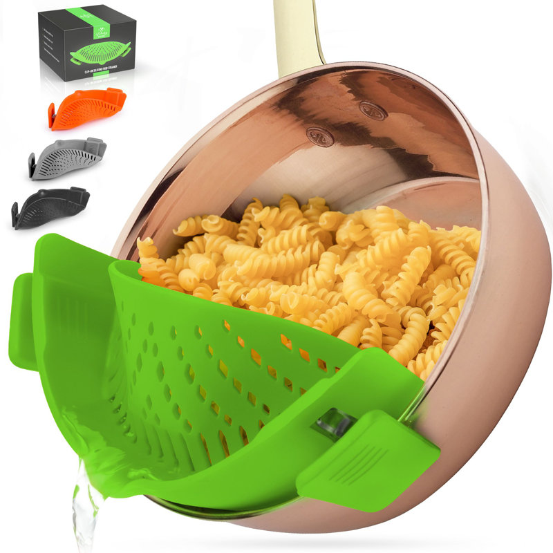 Crépine réglable en silicone pour la plupart des casseroles et poêles Zulay Kitchen, Vert