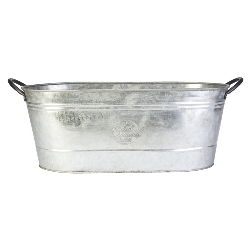 Pot de fleurs en métal washtub ovale 16 po