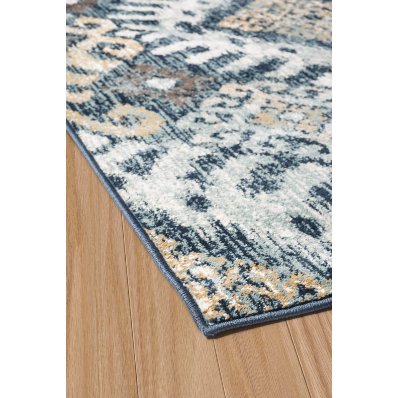 Tapis bleu Farwa, Rectangle 1 pi 10 po x 3 pi