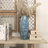 Corneisha Blue Mother of Pearl Shell Handmade Mosaic Inspired Decorative Blue Vase