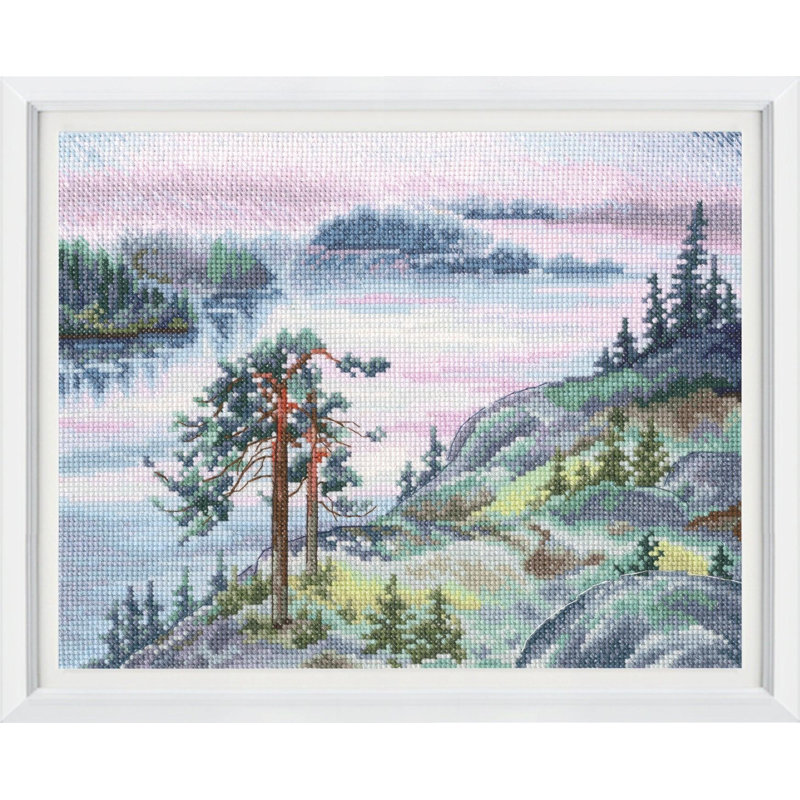Trousse de point de croix comptée « Aube brumeuse au lac Pine » par RTO M993