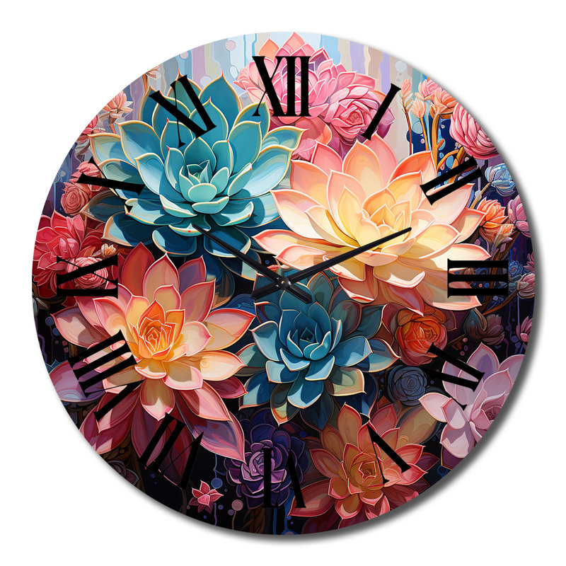 Cynan - Horloge murale florale, Très grand