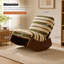 Chaise berçante verte confortable avec cadre en bois massif et revêtement de qualité supérieure