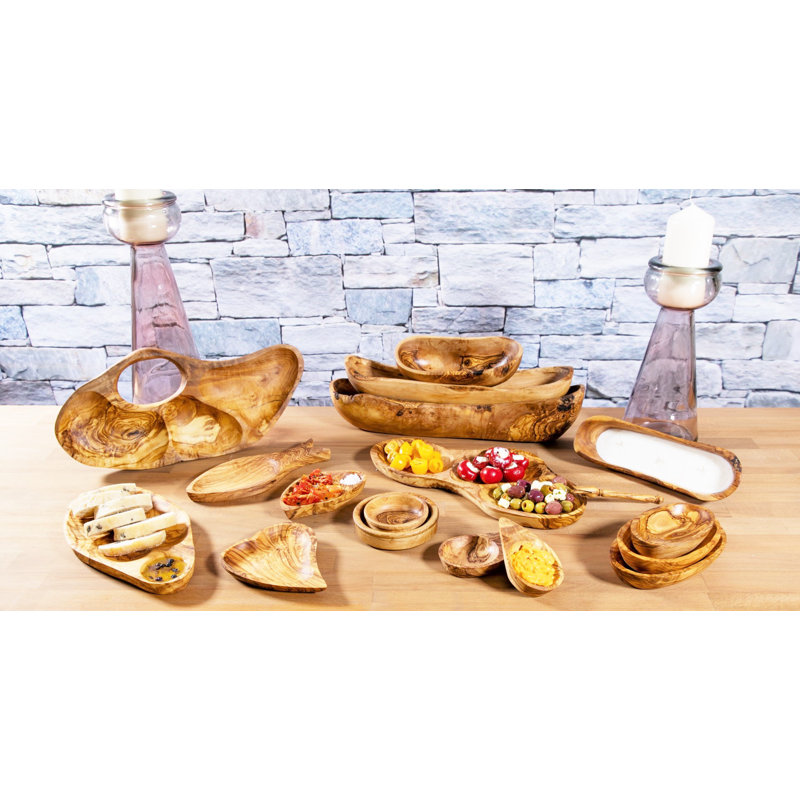 August Grove Cullan Wood Condiment Server, 3.5cm H x 12cm W x 12cm L