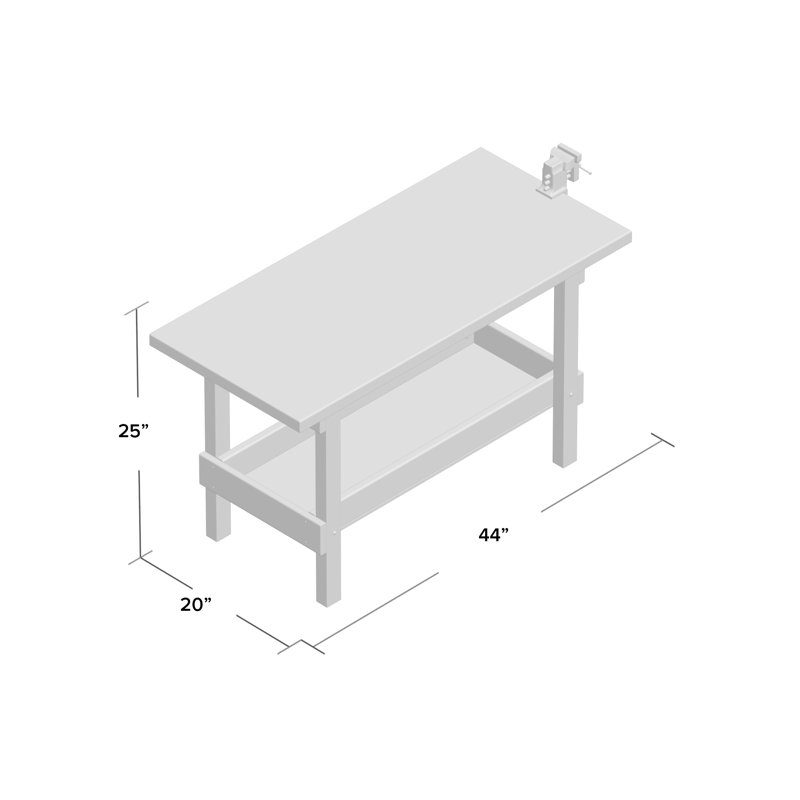 Workbench with (4) Translucent Trays and Wood