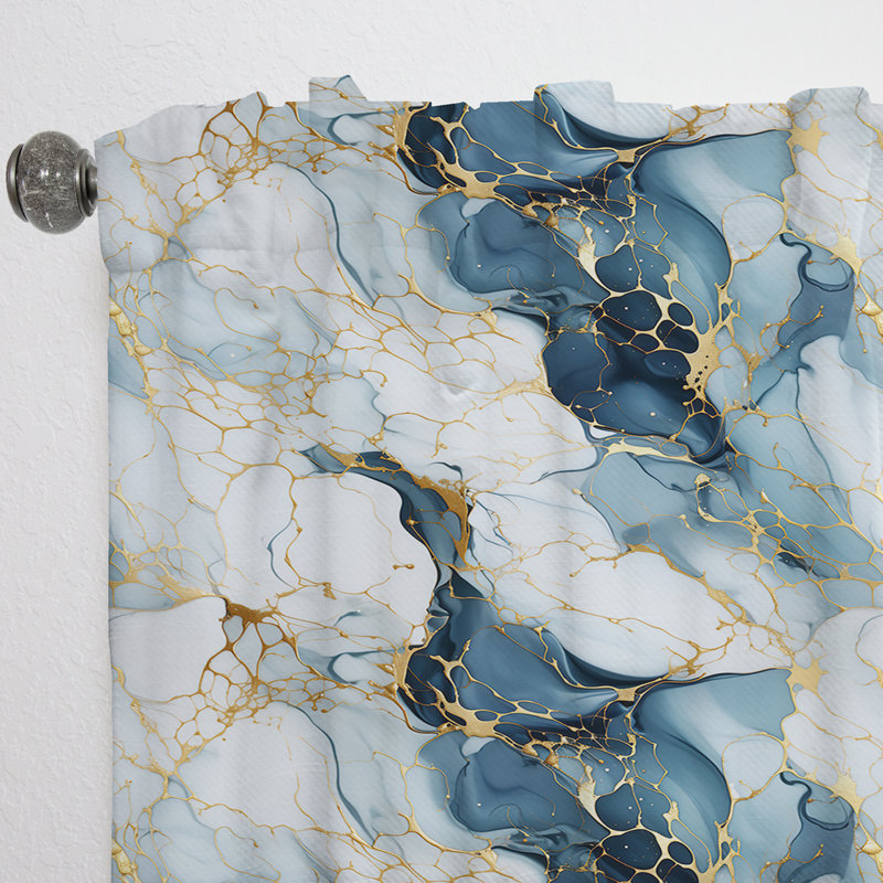 Gold Timeless Marble Classic Delights - Rideau obscurcissant en marbre abstrait - 1 panneaux, L 52 po x L 90 po
