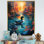 «Autumn Duck Stream Sunset» - art mural animal canard