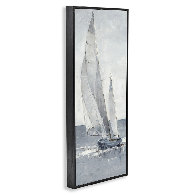 Abstrait nautique gris, art de giclée noire encadrée par Ethan Harper, Giclée encadrée noir minuit