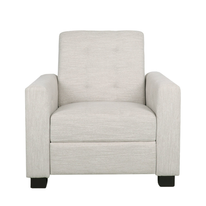 Leisure Faux Leather Recliner, Beige 100% Polyester