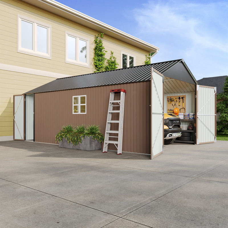 12 ft.W x 20 ft.D Metal Storage Shed, 12'x 20'
