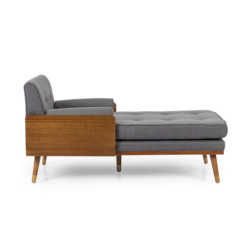 Chaise longue à 2 accoudoirs capitonnés Cape, Gris