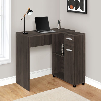 Computer Desk, Home Office, Corner, Storage Drawers, 46"L, L Shape, Work, Laptop, Brown Laminate, Contemporary, Modern