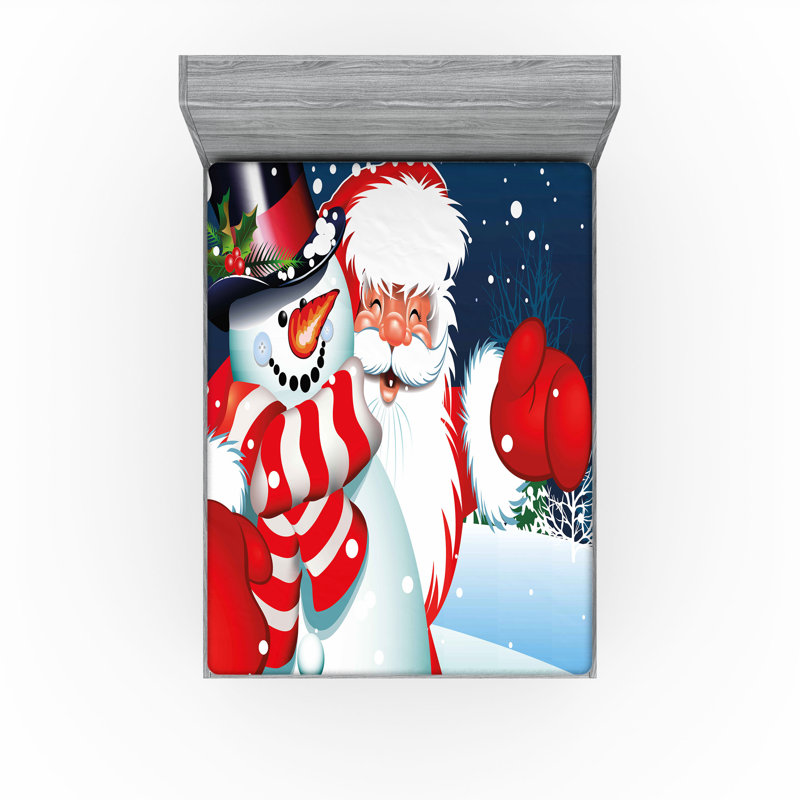 Ensemble de 2 draps-housse Ambesonne Christmas, Drap-housse très grand californien