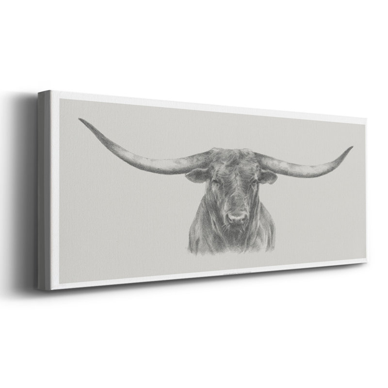 Longhorn bull, H 8 po x l 20 po x P 1,5 po